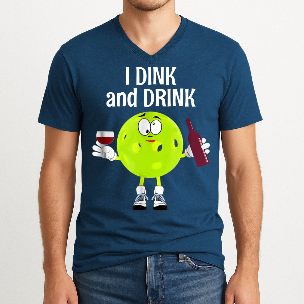 Pickleball Dink And Drink V-Neck T-Shirt