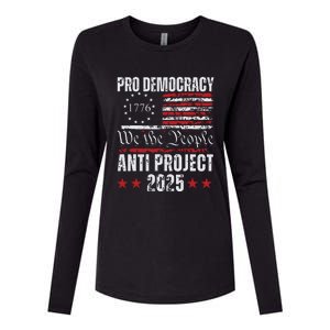 Pro Democracy Anti Project 2025 Stop Project 2025 Anti Trump Womens Cotton Relaxed Long Sleeve T-Shirt