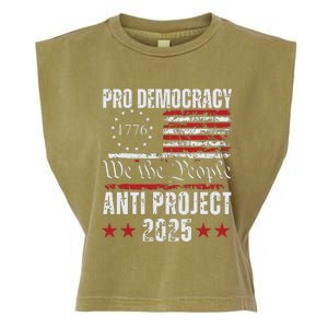 Pro Democracy Anti Project 2025 Stop Project 2025 Anti Trump Garment-Dyed Women's Muscle Tee