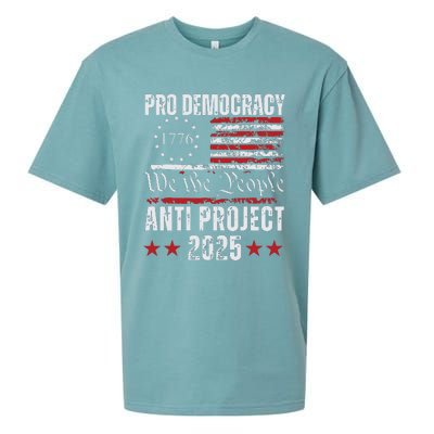 Pro Democracy Anti Project 2025 Stop Project 2025 Anti Trump Sueded Cloud Jersey T-Shirt