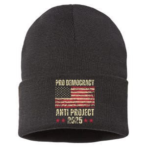 Pro Democracy Anti Project 2025 Stop Project 2025 Anti Trump Sustainable Knit Beanie