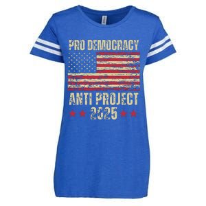 Pro Democracy Anti Project 2025 Stop Project 2025 Anti Trump Enza Ladies Jersey Football T-Shirt