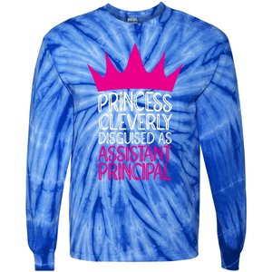 Princess Disguised As Assistant Principal Cute Gift Tie-Dye Long Sleeve Shirt