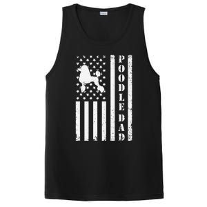 Poodle Dad American Flag Poodle Owner Daddy Patriot Dog PosiCharge Competitor Tank