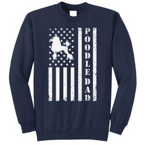 Poodle Dad American Flag Poodle Owner Daddy Patriot Dog Sweatshirt