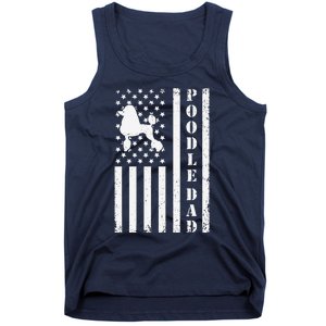 Poodle Dad American Flag Poodle Owner Daddy Patriot Dog Tank Top