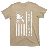 Poodle Dad American Flag Poodle Owner Daddy Patriot Dog T-Shirt