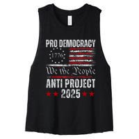 Pro Democracy Anti Project 2025 Stop Project 2025 Anti Trump Women's Racerback Cropped Tank