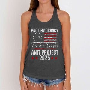 Pro Democracy Anti Project 2025 Stop Project 2025 Anti Trump Women's Knotted Racerback Tank