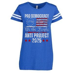 Pro Democracy Anti Project 2025 Stop Project 2025 Anti Trump Enza Ladies Jersey Football T-Shirt