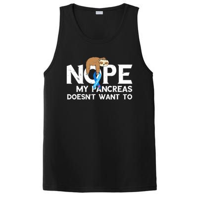 Pancreas Diabetes Awareness Blood Sugar Diabetic Sloth T1D PosiCharge Competitor Tank