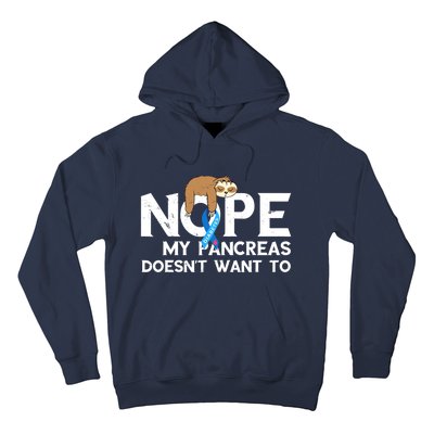 Pancreas Diabetes Awareness Blood Sugar Diabetic Sloth T1D Hoodie