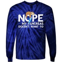 Pancreas Diabetes Awareness Blood Sugar Diabetic Sloth T1D Tie-Dye Long Sleeve Shirt