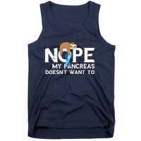 Pancreas Diabetes Awareness Blood Sugar Diabetic Sloth T1D Tank Top