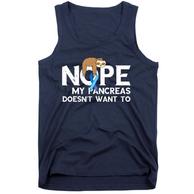 Pancreas Diabetes Awareness Blood Sugar Diabetic Sloth T1D Tank Top