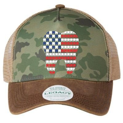 Patriotic Dentist American Flag Tooth 4th Of July Women Legacy Tie Dye Trucker Hat