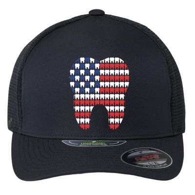 Patriotic Dentist American Flag Tooth 4th Of July Women Flexfit Unipanel Trucker Cap
