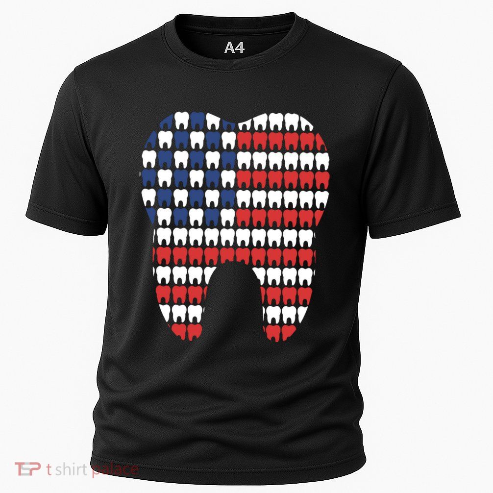 Patriotic Dentist American Flag Tooth 4th Of July Women Performance Shirt