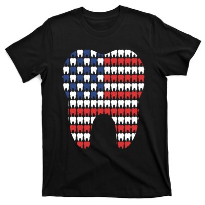 Patriotic Dentist American Flag Tooth 4th Of July Women T-Shirt