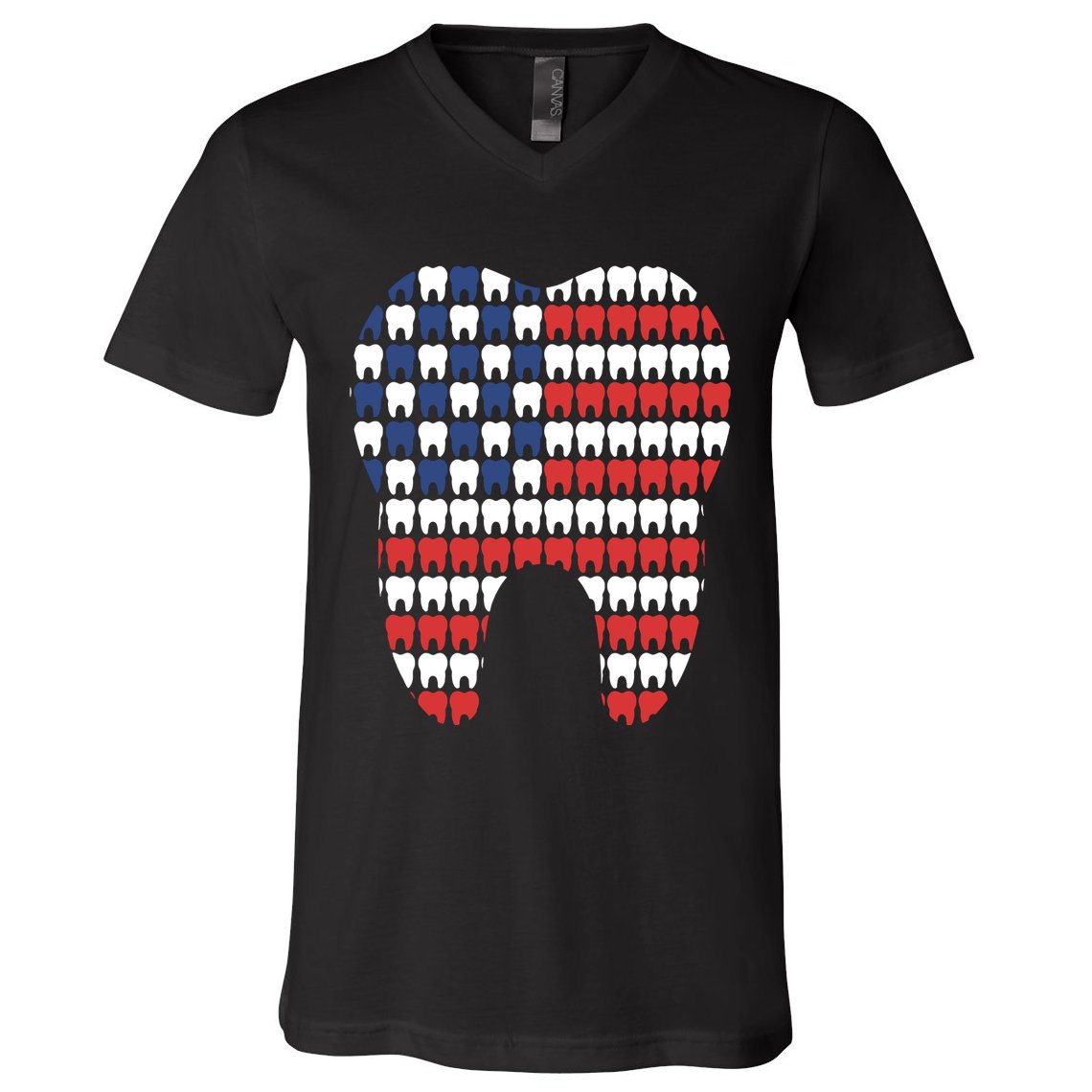 Patriotic Dentist American Flag Tooth 4th Of July Women V-Neck T-Shirt