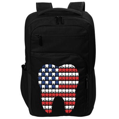 Patriotic Dentist American Flag Tooth 4th Of July Women Impact Tech Backpack