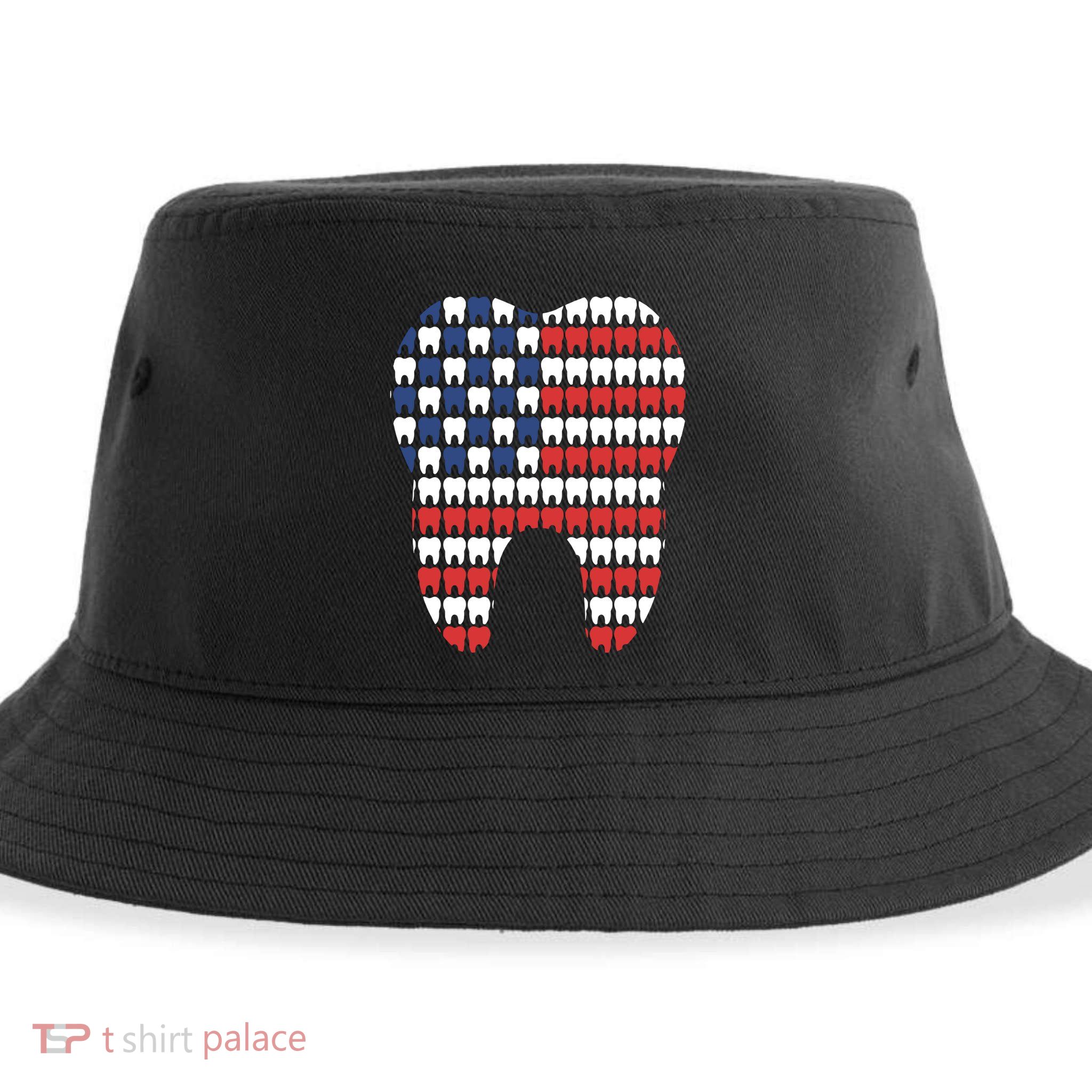 Patriotic Dentist American Flag Tooth 4th Of July Women Sustainable Bucket Hat