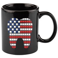 Patriotic Dentist American Flag Tooth 4th Of July Women 11oz C Handle Ceramic Mug