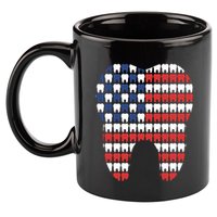 Patriotic Dentist American Flag Tooth 4th Of July Women 11oz C Handle Ceramic Mug