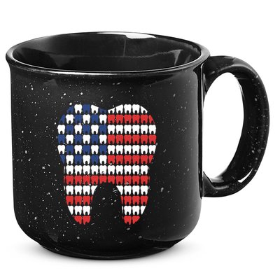 Patriotic Dentist American Flag Tooth 4th Of July Women 15oz Campfire Ceramic Mug