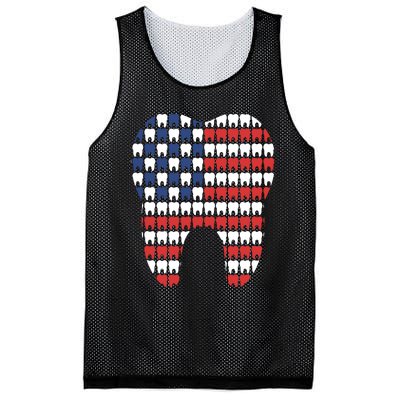 Patriotic Dentist American Flag Tooth 4th Of July Women Mesh Reversible Basketball Jersey Tank