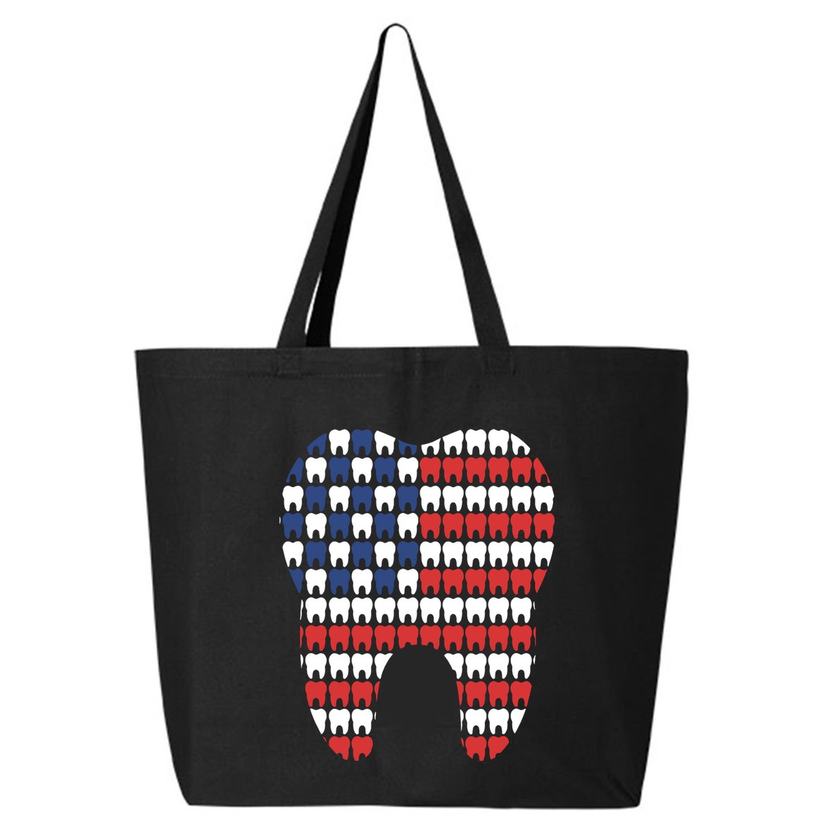Patriotic Dentist American Flag Tooth 4th Of July Women 25L Jumbo Tote