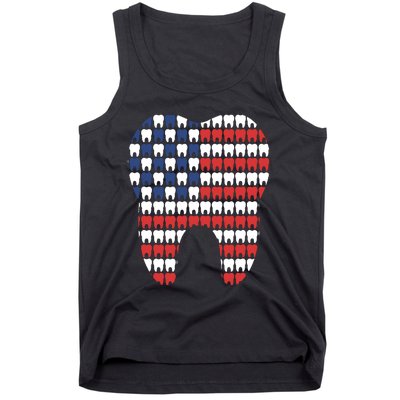 Patriotic Dentist American Flag Tooth 4th Of July Women Tank Top