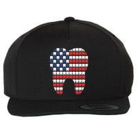 Patriotic Dentist American Flag Tooth 4th Of July Women Wool Snapback Cap