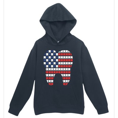 Patriotic Dentist American Flag Tooth 4th Of July Women Urban Pullover Hoodie