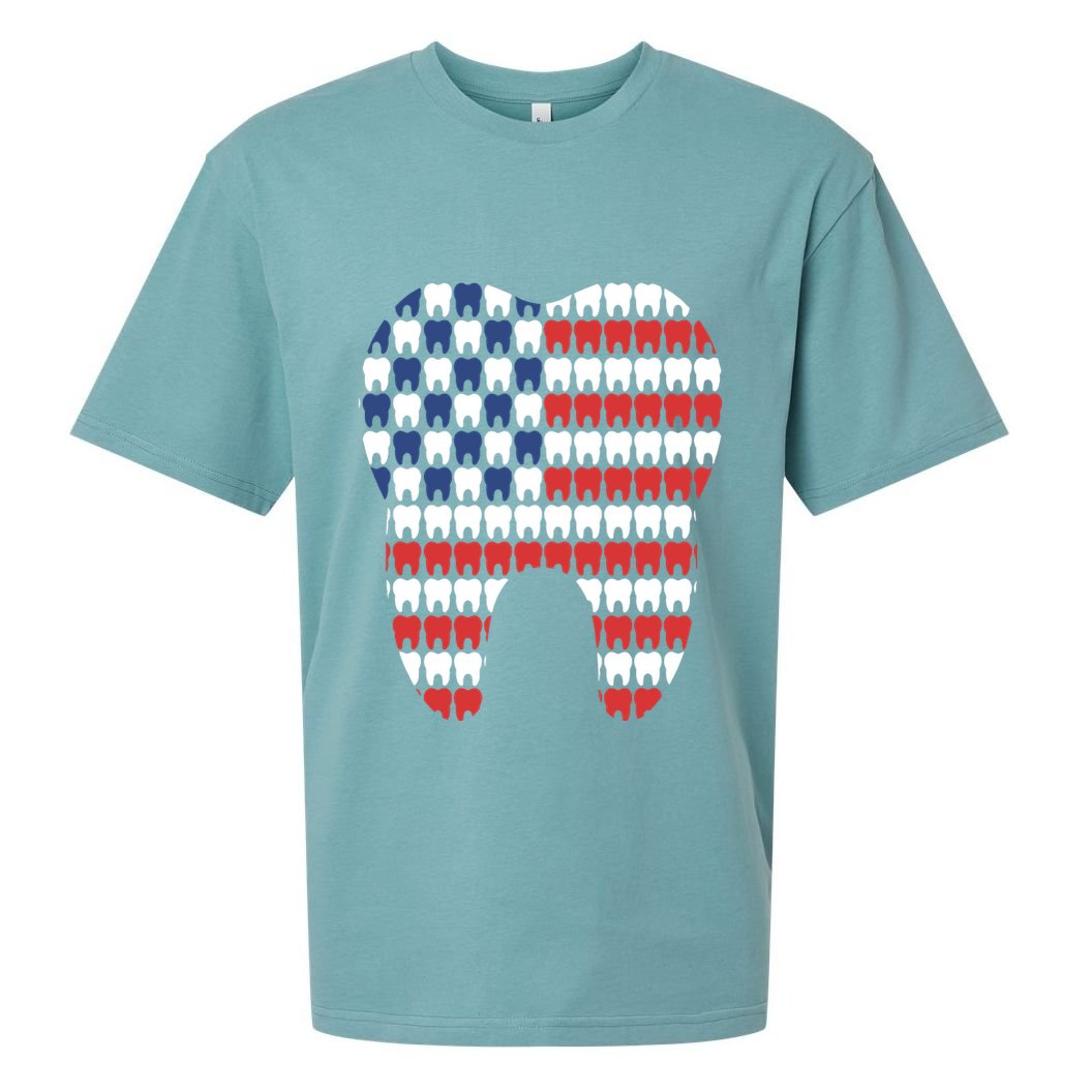 Patriotic Dentist American Flag Tooth 4th Of July Women Sueded Cloud Jersey T-Shirt