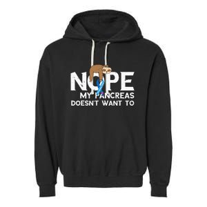 Pancreas Diabetes Awareness Sleep Sloth Pancreatic Diabetic Garment-Dyed Fleece Hoodie