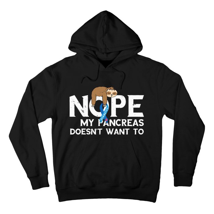 Pancreas Diabetes Awareness Sleep Sloth Pancreatic Diabetic Hoodie