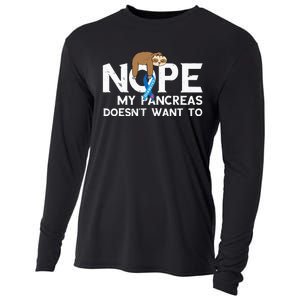 Pancreas Diabetes Awareness Sleep Sloth Pancreatic Diabetic Cooling Performance Long Sleeve Crew