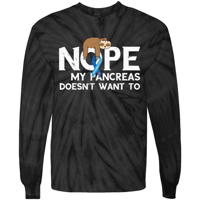 Pancreas Diabetes Awareness Sleep Sloth Pancreatic Diabetic Tie-Dye Long Sleeve Shirt