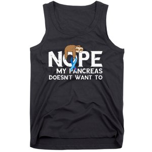 Pancreas Diabetes Awareness Sleep Sloth Pancreatic Diabetic Tank Top