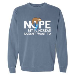 Pancreas Diabetes Awareness Sleep Sloth Pancreatic Diabetic Garment-Dyed Sweatshirt