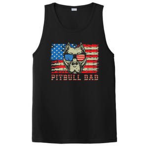 Pitbull Dad American Pit Bull Dog Us Flag 4th Of July PosiCharge Competitor Tank