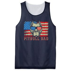 Pitbull Dad American Pit Bull Dog Us Flag 4th Of July Mesh Reversible Basketball Jersey Tank