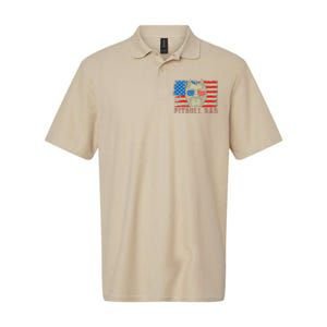 Pitbull Dad American Pit Bull Dog Us Flag 4th Of July Softstyle Adult Sport Polo