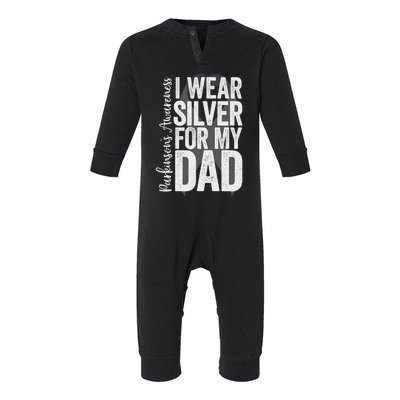 Parkinson's Disease Awareness Dad I Wear Silver Dad Warrior Cool Gift Infant Fleece One Piece