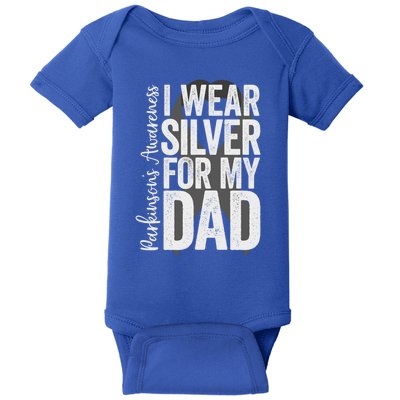 Parkinson's Disease Awareness Dad I Wear Silver Dad Warrior Cool Gift Baby Bodysuit