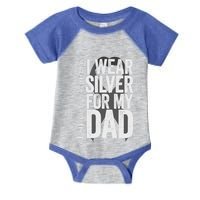 Parkinson's Disease Awareness Dad I Wear Silver Dad Warrior Cool Gift Infant Baby Jersey Bodysuit