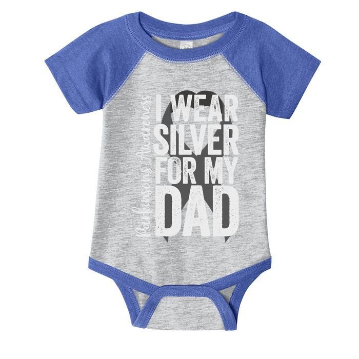 Parkinson's Disease Awareness Dad I Wear Silver Dad Warrior Cool Gift Infant Baby Jersey Bodysuit