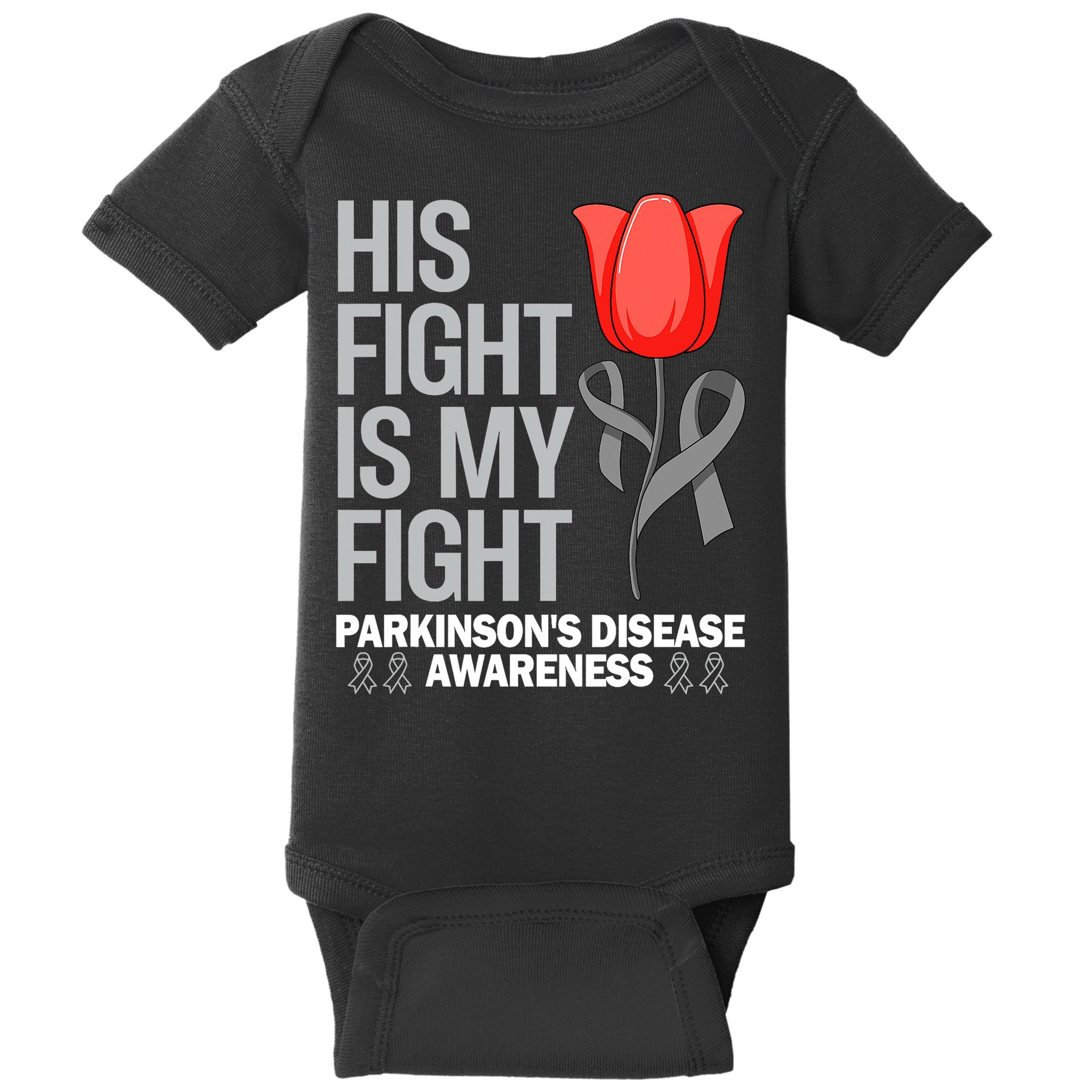 ParkinsonS Disease Awareness April Month Red Tulip Baby Bodysuit