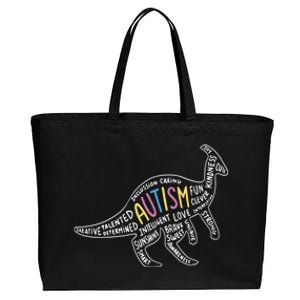 Parasaurolophus Dinosaur Autism Characteristics Walk Meme Gift Cotton Canvas Jumbo Tote